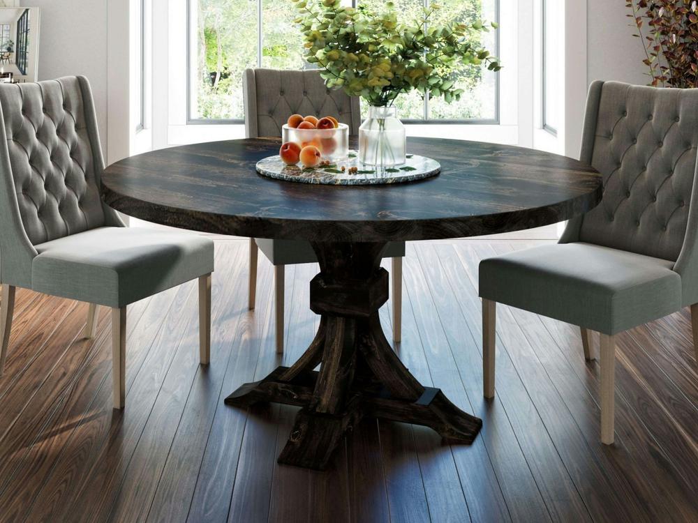 Table à manger ronde violette - Braise carbonisée