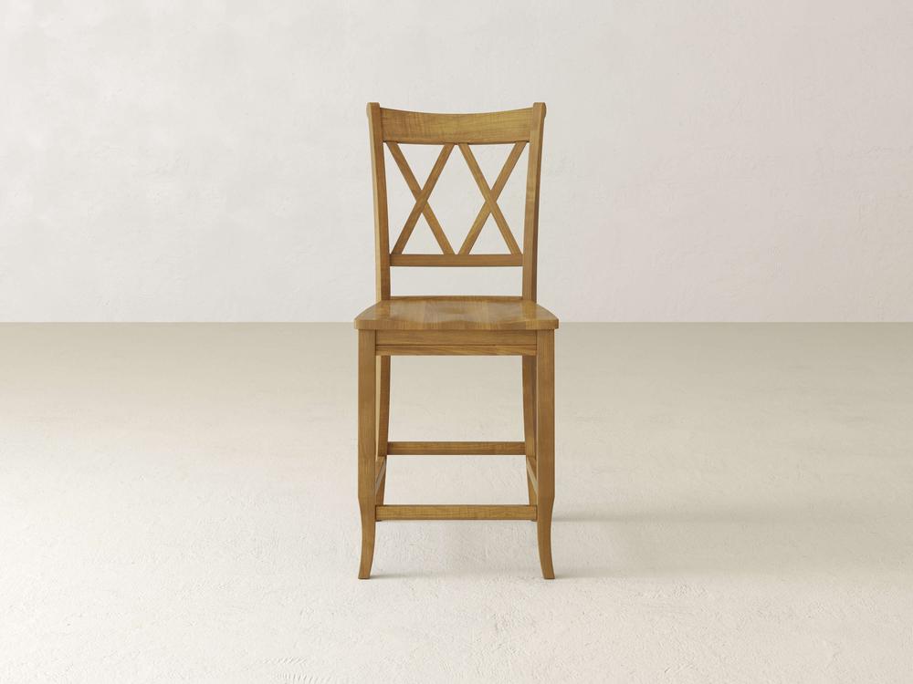 Tabouret à dossier double X