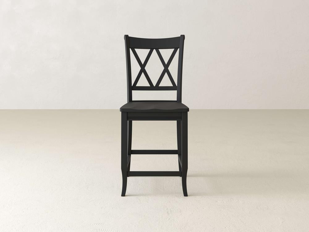 Tabouret à dossier double X