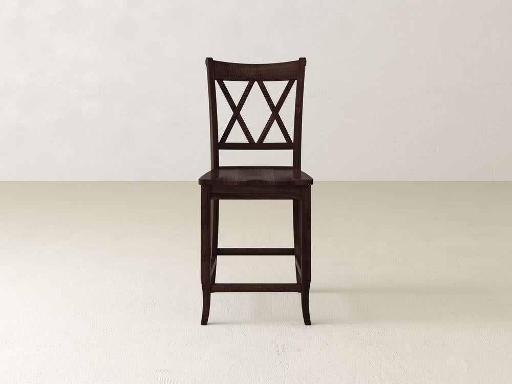 Tabouret à dossier double X