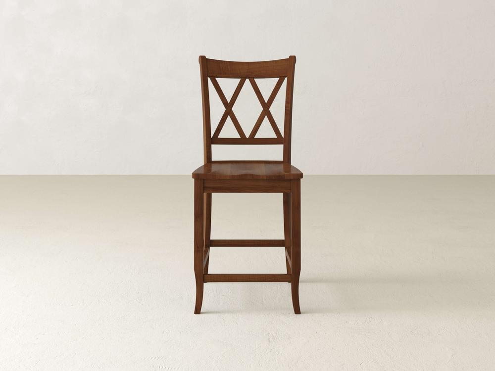 Tabouret à dossier double X