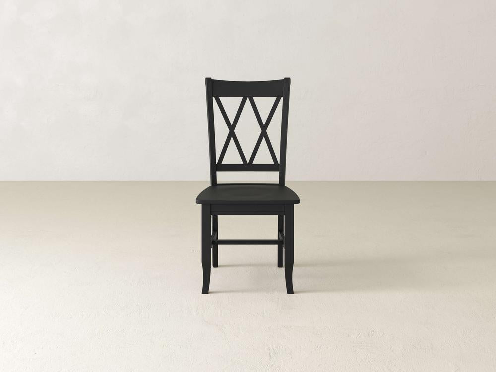 Chaise de salle à manger à double dossier en X