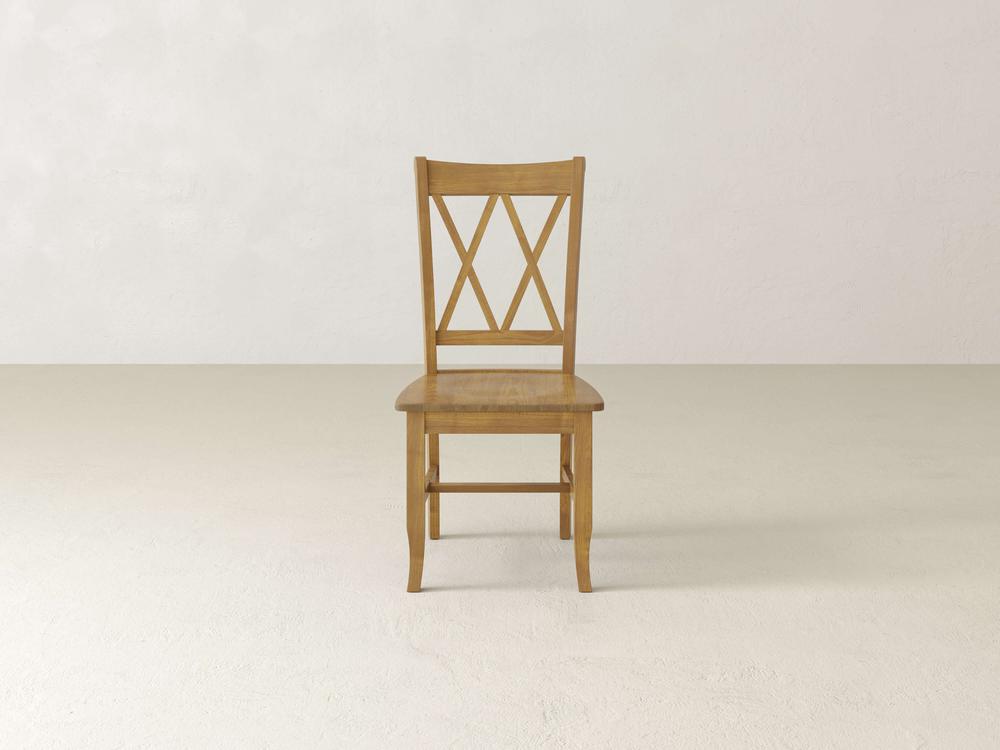 Chaise de salle à manger à double dossier en X