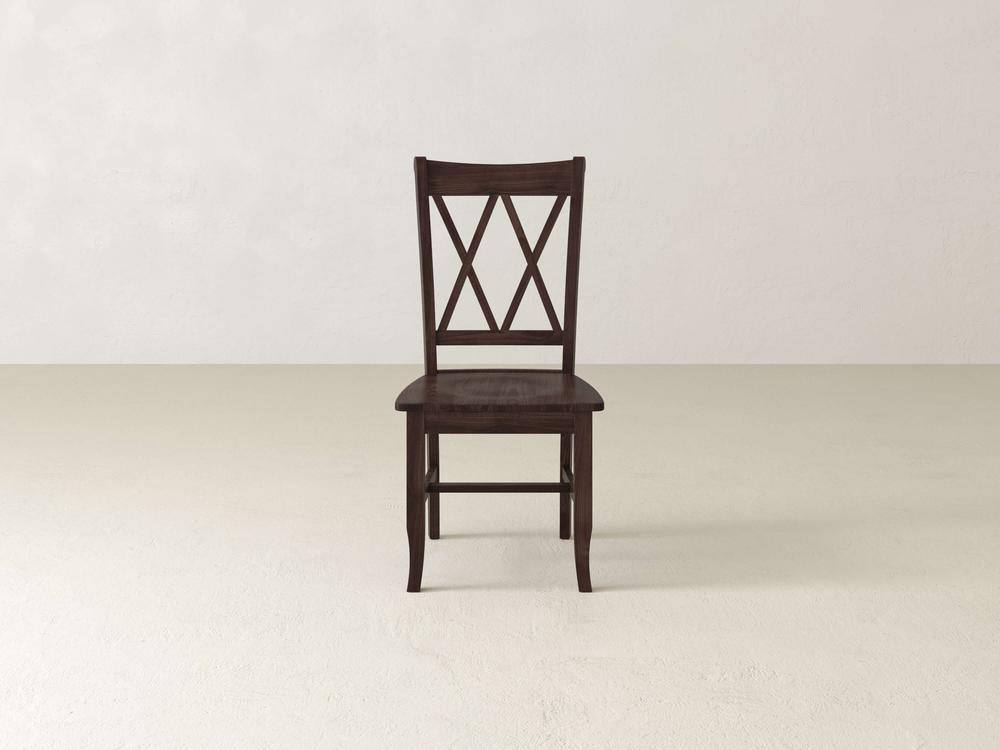 Chaise de salle à manger à double dossier en X