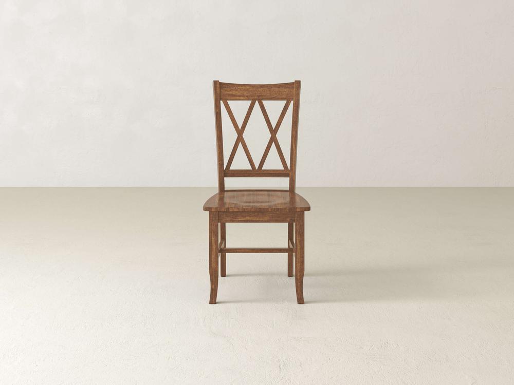 Chaise de salle à manger à double dossier en X
