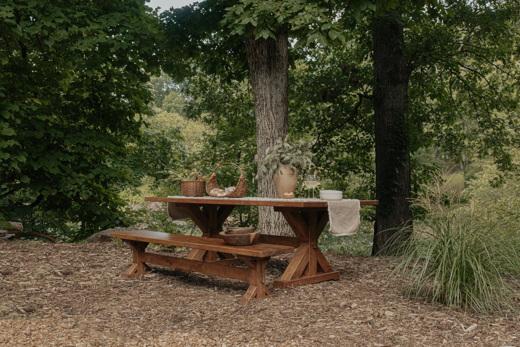 Banc à tréteaux - Tabac