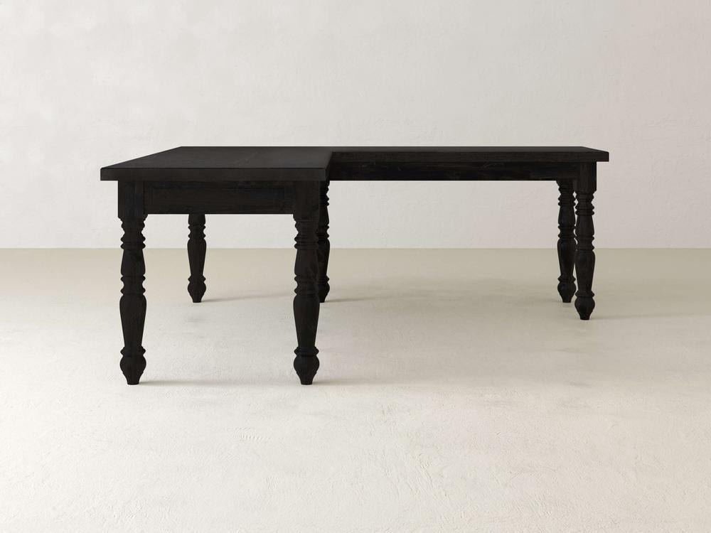 Bureau d'angle à pieds tournés - Charred Ember