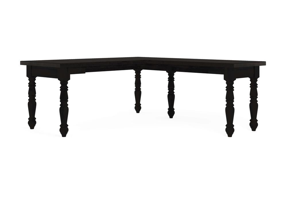 Bureau d'angle à pieds tournés - Charred Ember