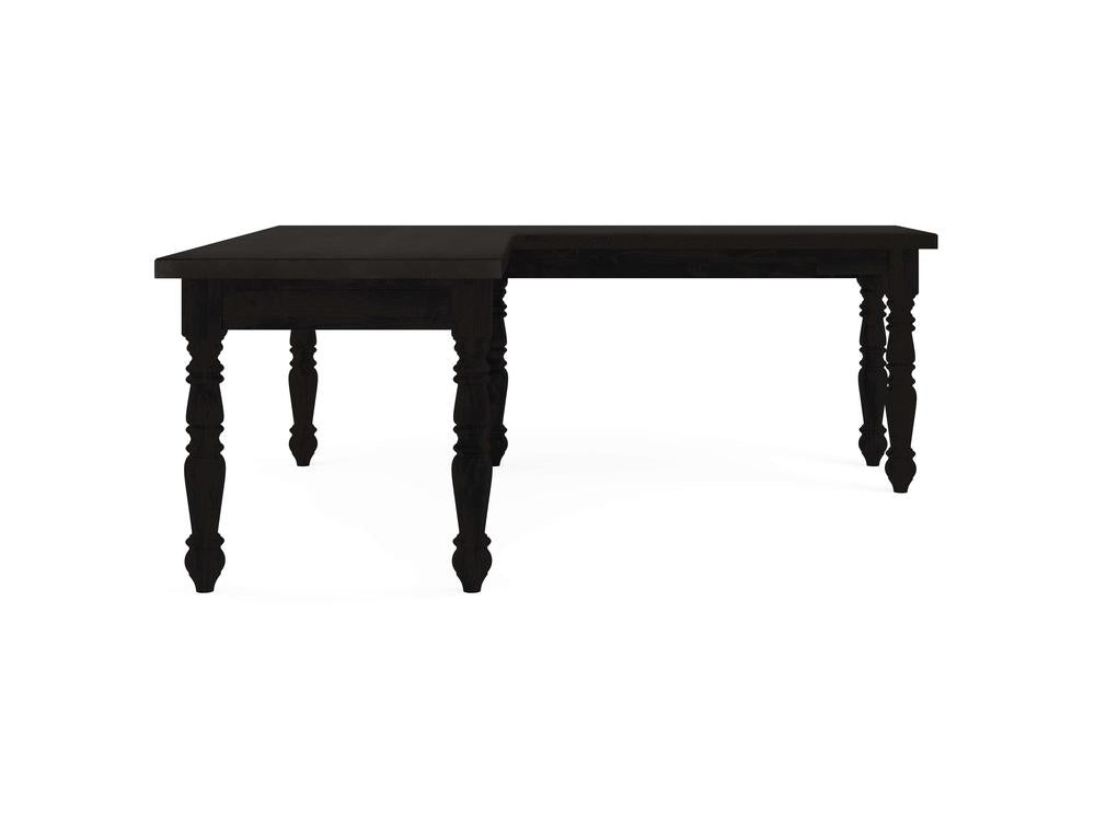 Bureau d'angle à pieds tournés - Charred Ember