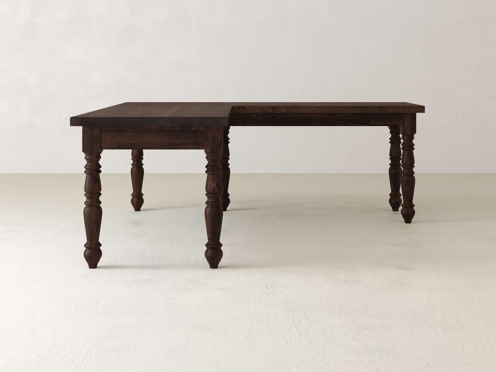 Bureau d'angle à pieds tournés - Tabac