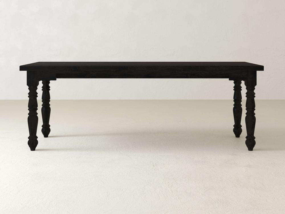 Bureau à pieds tournés - Braise carbonisée
