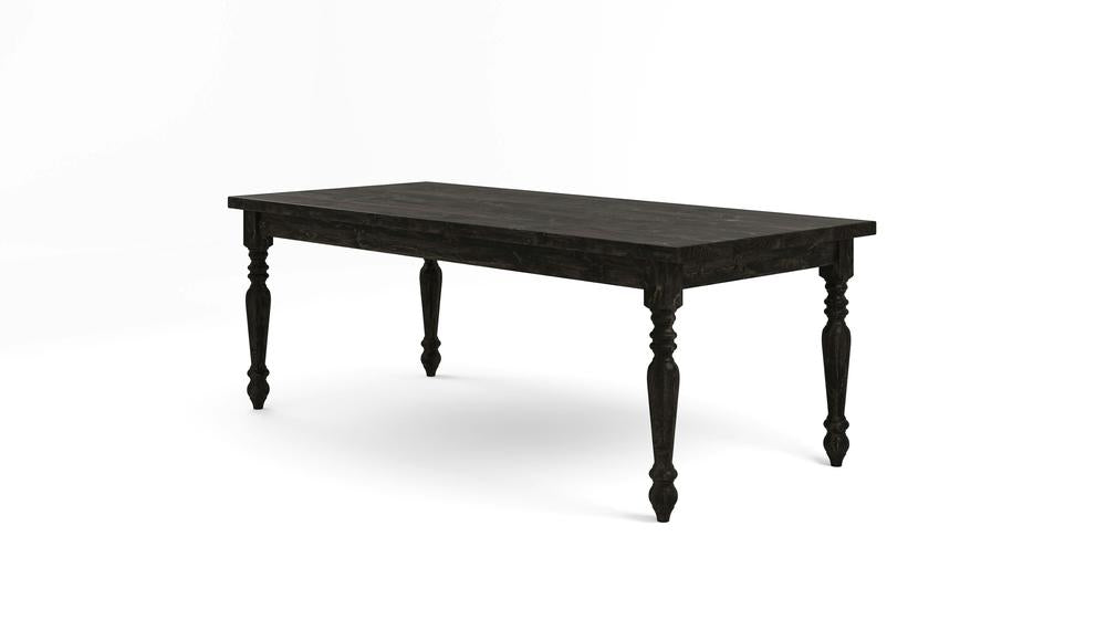 Table à manger de style campagnard français - Braises carbonisées