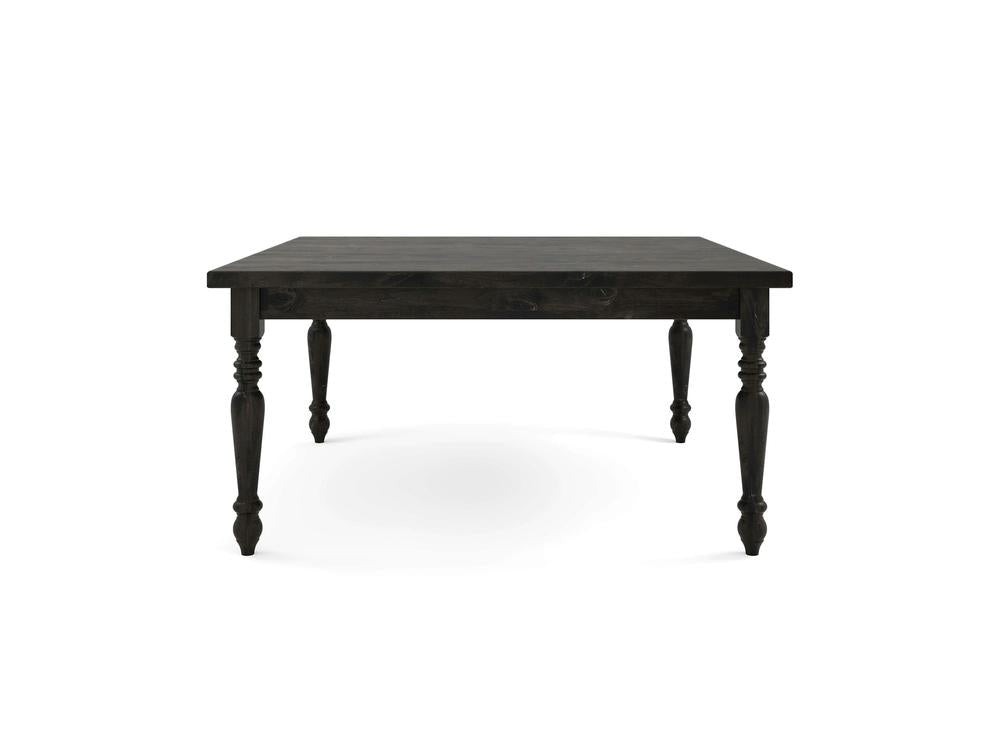 Table à manger carrée de style campagnard français - Braise carbonisée