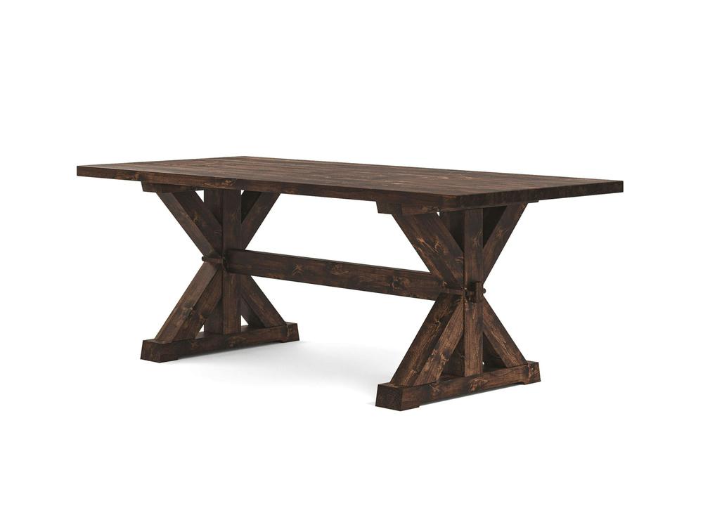 Table à manger à tréteaux - Tabac